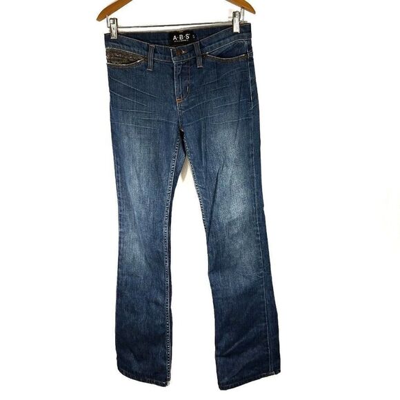 𝅺abs Allen Schwartz Mid Rise Bootcut Jeans Size 27 - Picture 2 of 12